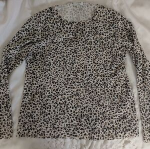 J. Crew Teddie Sweater - Black and White Animal Print - Size L